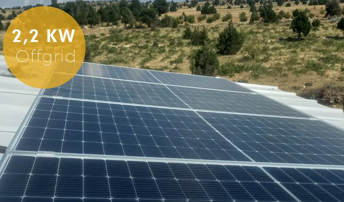 2.2 kW off-grid solar panel installation