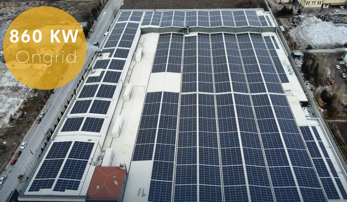 860 kW commercial rooftop solar project
