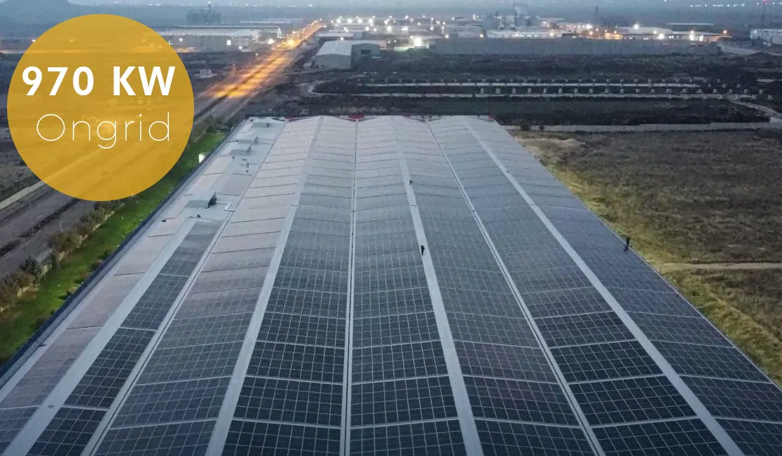970 kW industrial rooftop solar plant