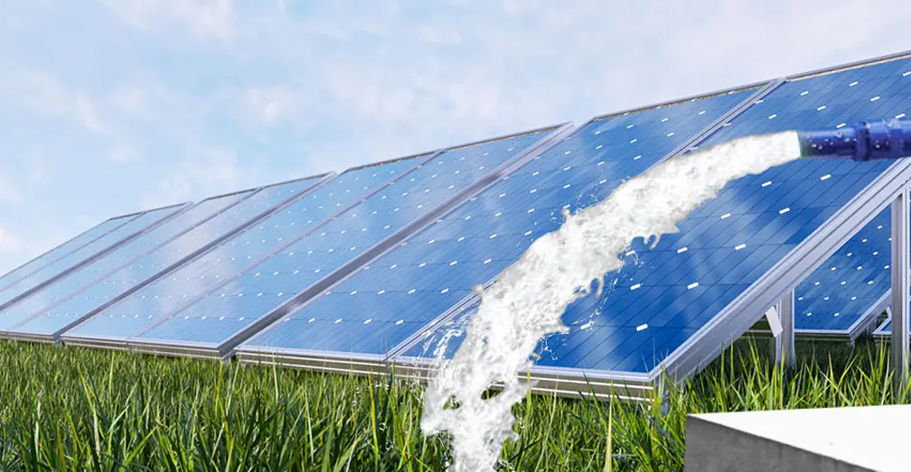 Solar-powered irrigation system with panels